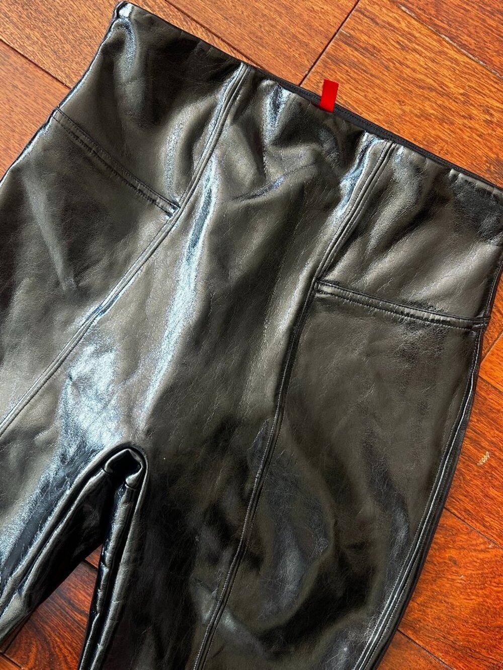 Share SPANX Faux Patent Leather Leggings Black High Rise Shaping Pants Size Smal - Picture 4 of 7